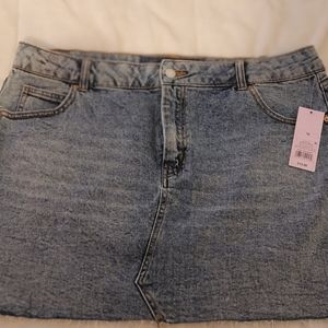 Acid Wash High Waisted Jean Skirt